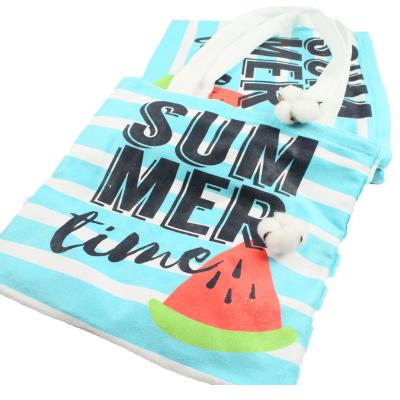 China Custom Sustainable Beach Bag Microfiber 3D Beach Bag Sustainable Digital Printing Magic Beach Towel for sale