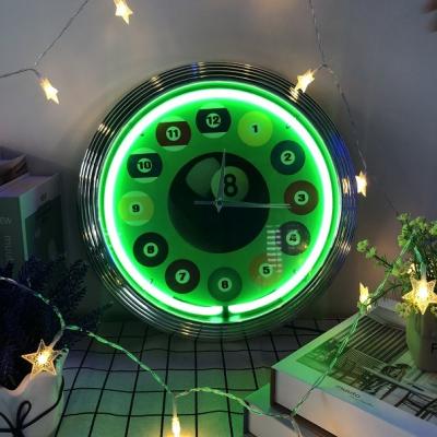 Cina CA leggero al neon verde degli orologi 130v di Saa intorno all'orologio al neon Shell Transformer in vendita