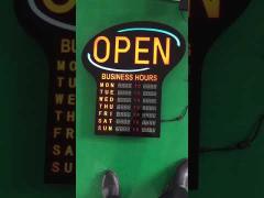 open led sign with hours