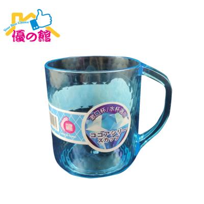 China Sustainable Blue Copper Handle PP Tooth Mug For Bathroom for sale