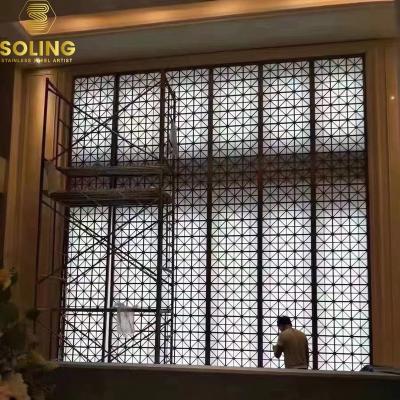 China Modern Professional Project Modern Design Metal Folding Screen Room Divider Decorative Bathroom Partition for sale