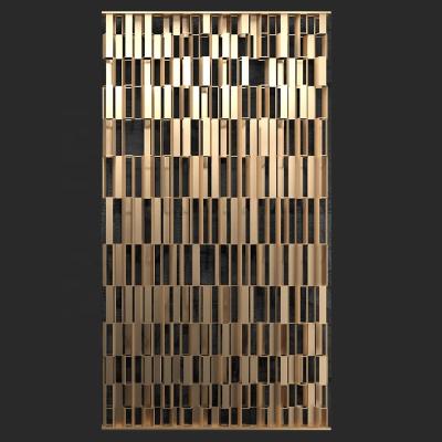 China Custom Modern Gold Stainless Steel Living Room Partition Decorative Hanging Modern Room Dividers for sale