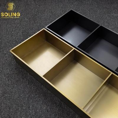 China Modern 304 Recessed Shower Niche Gold Stainless Steel Bathroom Shower Sets Desk Shelf for sale