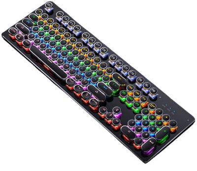 China Plug & Play Multimedia Round Keytop Wired RGB 104 Led Key Gaming Keyboard For Gamer for sale