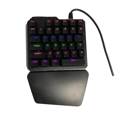 China 2021 Best Selling Plug and Play Mini Gaming Keyboard One Hand Keyboard With RGB Light USB Mobile Gaming Left Hand For Gaming Keyboard for sale