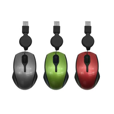 China New Fashion Desktop Mini Size Portable Mice Desktop Computer Mouse with Retractable Cable for Home/Office for sale