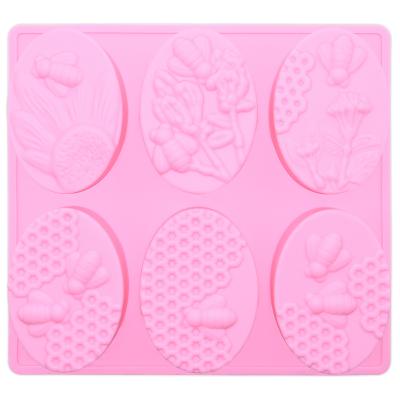 China Amazon Success SILIKOLOVE Silicone Soap Mold 6-Cavity Square and Oval Baking Molds 21.2*20cm (piece: 8.8*6cm) 21.2*20cm (each: 8.8*6cm) for sale