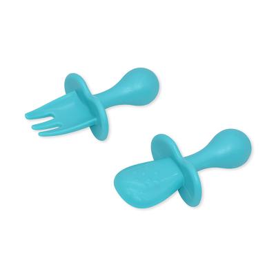 China BPA Free BPA Free Quality Assurance 100% Food Grade Silicone Susutainable Mini Baby Spoon And Fork for sale