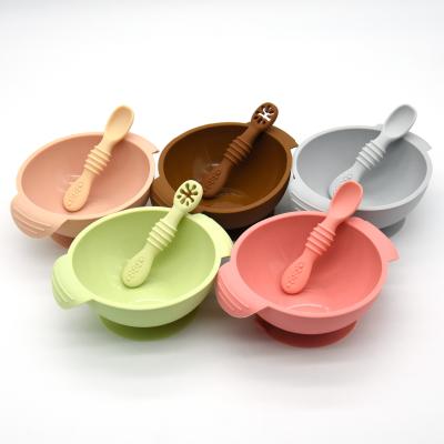 China New Product Launch Bpa Free Food Grade Suction Silicone Baby Bowl And Spoon Baby Silicone Feeding Bowl for sale