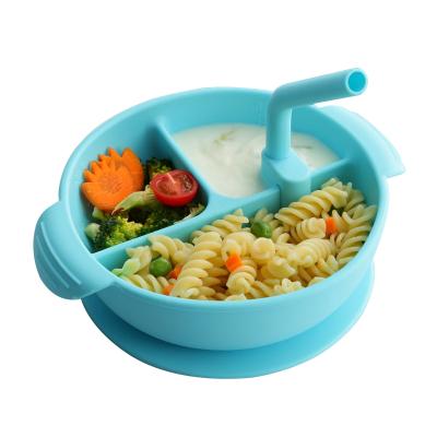 China BPA Free Silicone Divided Bowl Suction Dish Baby Toddler BPA Free Slip Lid Kids Dinner Bowl Non for sale