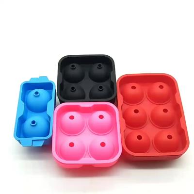 China Black Viable Factory Wholesale Food Grade Round Silicone Ice Ball Mold for sale