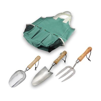 China Duarble New Design Plant Care Garden Tool Wood Handle Stainless Steel Garden Tool Kit Lead Margin Trowel Garden Grafting Tool for sale