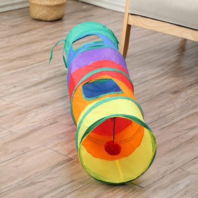 China Sustainable Indoor Cat Toys Puzzle Exercising Hiding Training Running Felt Tunnel Collapsible For Cats for sale