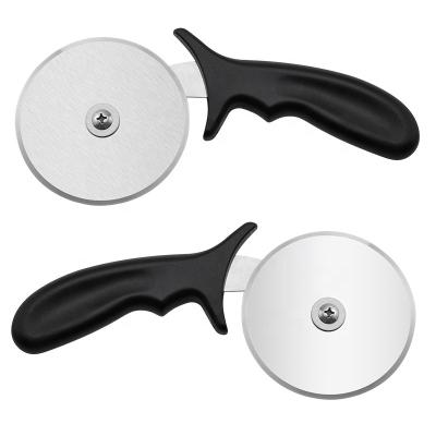 China Durable 10cm stainless steel pizza wheel cutter with pp handle round plastic pizza wheel cutter server for sale