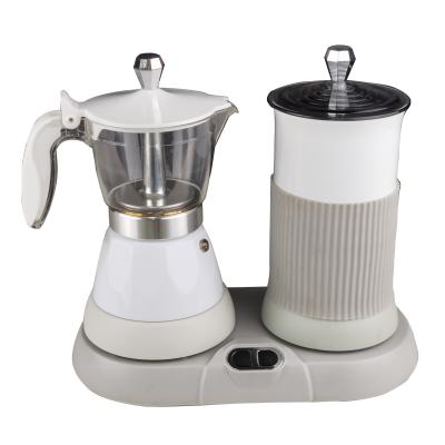 China Hotel Automatic 2 in 1 Espresso Cappuccino Cooker with Electric Milk Frother Gift Set Coffee Maker and Milk Frother Set for sale