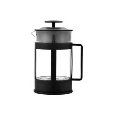 China WITH LID Makers Portable High Borosilicate Glass Coffee Press Black Plastic French Coffee Press for sale