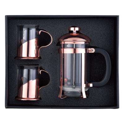 China Sustainable Borosilicate Glass French Press Travel Mug Rose Gold 1000ml Stainless Steel Portable French Press Coffee Makers Coffee&tea Sets for sale