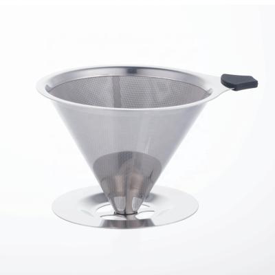 China 2020 Stainless Steel Small 304 Coffee Spout Brewer Coffee Filter Viable Custom Coffee Filter Dripper for sale