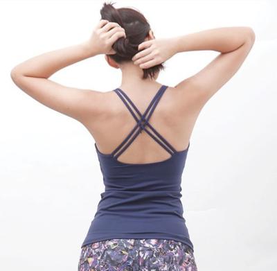 China Fashion yoga gym ladies sexy cross back tank top yoga fashion wear for sale