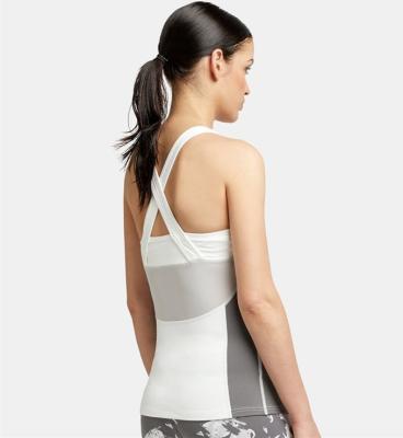 China Sexy mesh decorated yoga top breathable cheap ladies yoga tank top for sale