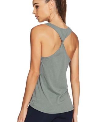 China Hot selling longer scoop at back women's gym tank vest top for sale