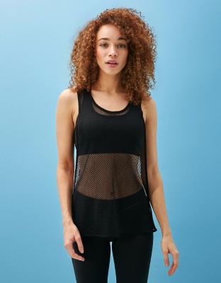 China Active wear bulk sale whole mesh transparent woman yoga tank top for sale