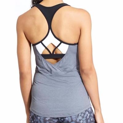 China uber-lightweight support tank with a strappy back bra spandex fitness wear for sale