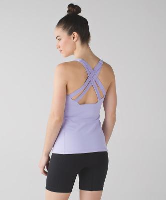 China strappy-back scoop-neck with with removable bust cup womens active wear tops for sale