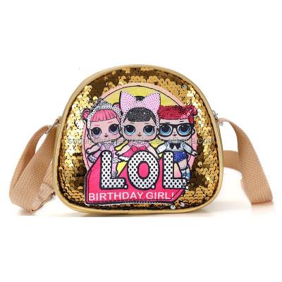 China Fashion Fashion Children Sling Bags For Girls Shoulder Bag Cute Babies Cartoon Bag Pink Sequins for sale