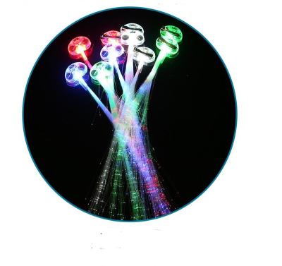 China Multicolor Fiber Party Barrettes Snap Braid Led Fiber Hair Clip Music Bar Dance Star Optical Luminous Hairpins for sale