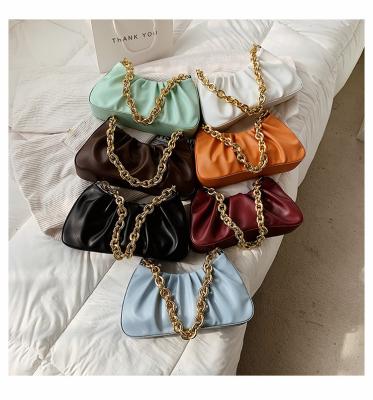 China High quality KH net red leather handbag cross - body chain bag 2021 new fashion style pleated western body chain bag ns - body handbags shoulder for sale