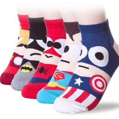 China Fashionable QUICK DRY Cute Character Anklet Cute Cartoon Superhero Design Cotton Girl Women Girl Women Socks Novelty Short Socks for wome for sale