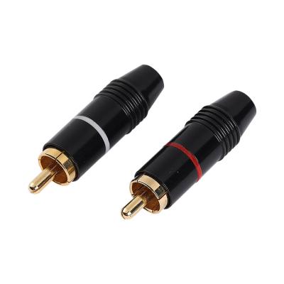 China audio & RCA-14 RCA Male Adapter Gold Speaker Connector Link Coaxial Cable Plug Speaker Audio Visual Wire To RCA Coupler for sale