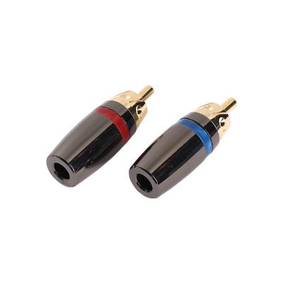 China audio & Video RCA - 1 RCA Male Adapter Gold Speaker Jack High Quality Cable Connector for sale