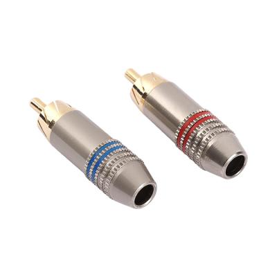 China audio & Good Quality RCA-12 RCA Male Adapter Gold Speaker Plug RCA Video Jack Cable Connector for sale