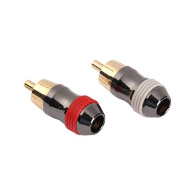 China audio & RCA-24 RCA audio video male adapter gold speaker jack video audio coupler coaxial cable coupler for sale