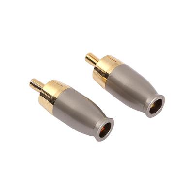 China audio & RCA-40 RCA Male Adapter Gold Speaker Plug RCA Video Jack Cable Connector for sale