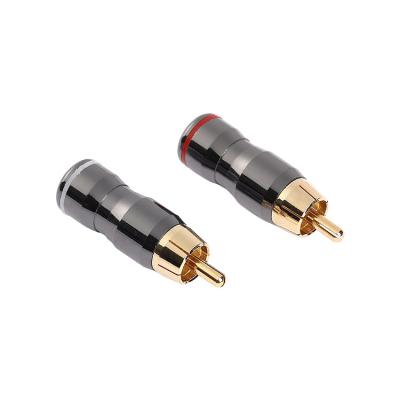 China audio & RCA-48 RCA Male Adapter Gold Speaker Plug Coaxial Cable Audio Video Connector for sale