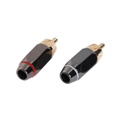 China audio & RCA-59 Male Adapter Gold Speaker Plug RCA Jack Cable Connector Speaker Video Wire RCA To RCA Adapter for sale