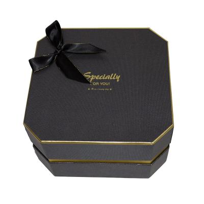 China Recycled Materials FUHING LOGO Printed Chocolate Candy Gift Paper Box Custom Lid And Packaging Raw Paper Box Cardboard Paper Gift Boxes With Bow Tie for sale