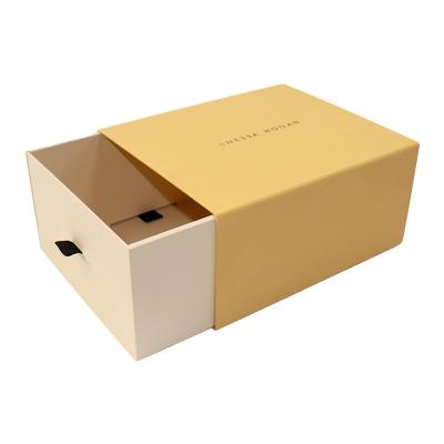 China FUHING Materials Eco-Friendly Recycled Cardboard Folding Paper Box Folding Drawer Custom Paper Box Packaging Foldable Gift Box With Ribbon Handle for sale