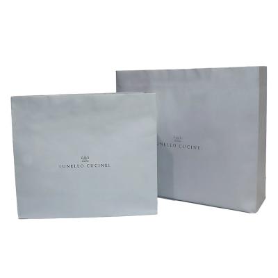 China Bolsa Papel Gray Shopper Gift Paper Bag Recyclable Cheap Custom Single Copper Square Bottom Paper Bag Clothing Bag With Cotton Handle for sale