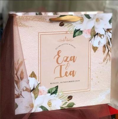 China Recyclable Personalized Floral Pattern Paper Bag Clothing Retail Kraft Paper Packaging Bags Pink Paper Shopping Gift Bags For Boutique for sale