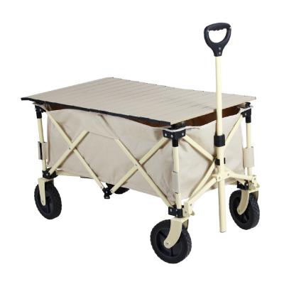 China Storage Folding Folding Cart Beach Cart Outdoor Camping Utility Cart with Universal Wide Wheels and Adjustable Handle for sale