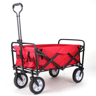 China Outdoor Storage Family Party Picnic Wagon Cart Camping Hike Cart Carrying Adjustable Handle BBQ 4 Wheeled Folding OEM for sale