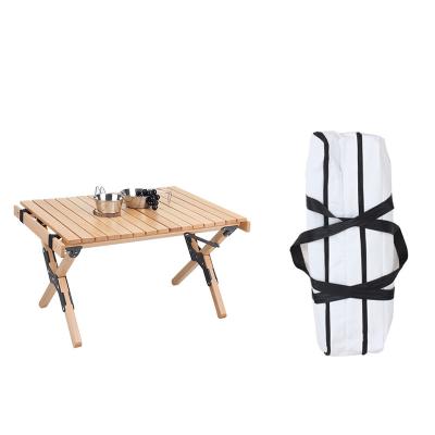 China Low Waist Modern Outdoor Wooden Folding Portable Picnic Table with Carry Bag for BBQ Picnic Party Camp Beach for sale