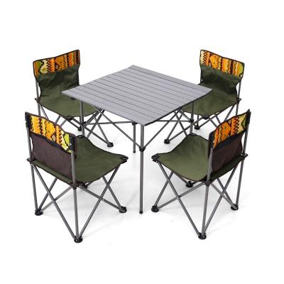 China Durable And Simple Folding Camping Barbecue Table Outdoor Portable Folding Table And Picnic Chair And Chair Road Trip Aluminum Alloy for sale