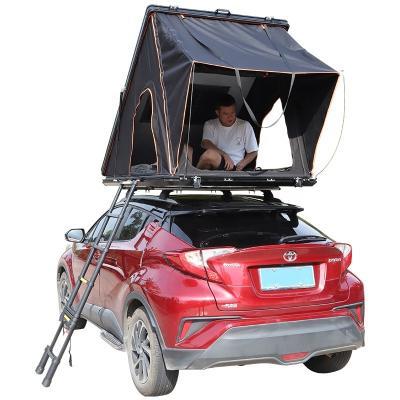 China 2021 Factory Aluminum Alloy Camouflage Game/Field Triangular Shell Camping SUV Custom Hard Top Tent Shell Campervan Roof Top Aluminum Alloy Shell for sale