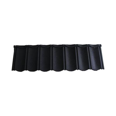 China Modern Bond Colored Stone Coated Roof Tiles Coating Anti Corrosion Tile Black Stone Bond Tiles for sale