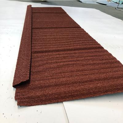 China 0.45mm Modern Color Stone Coated Metal Roof Tile Interlocking Roof Tile for sale